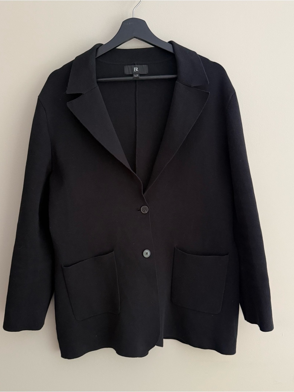 Banana Republic Black Blazer Jacket Cotton Sweater Timeless Fall Cardigan Fall